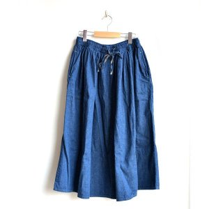 画像: orSlow / DENIM GATHER LONG SKIRT