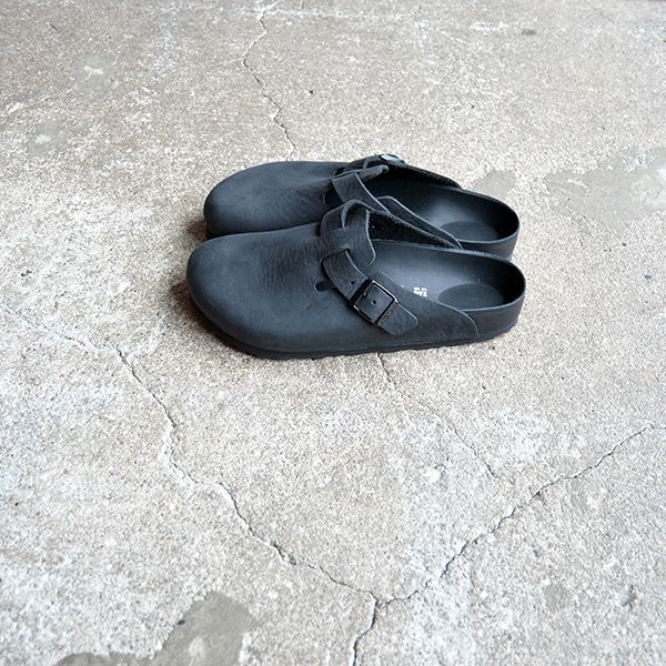 靴/シューズ美品ビルケンシュトック　ボストン　ナチュラル　ブラック　レザー　エクスクイジット