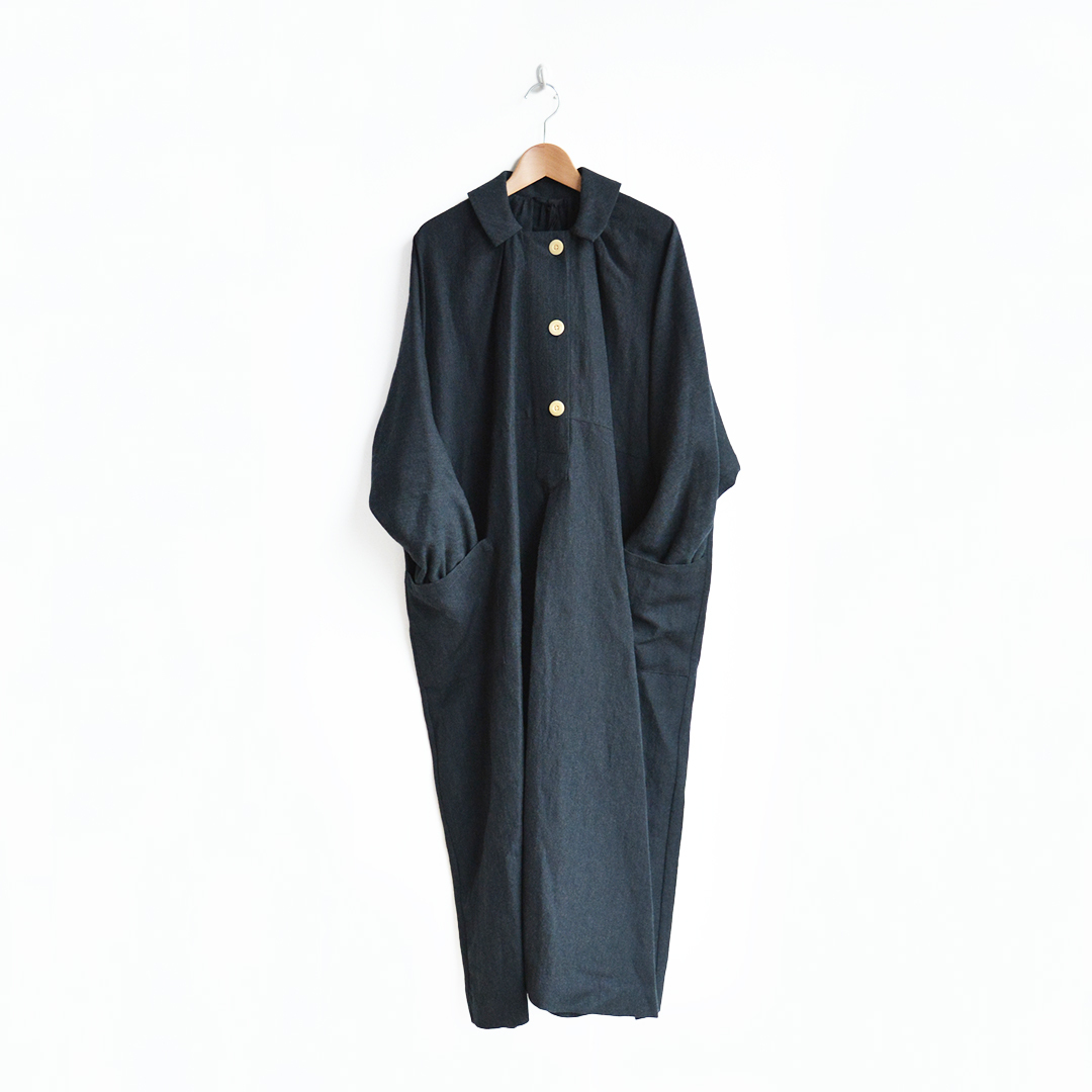 画像1: Atelier d’antan（アトリエ・ダンタン） / Lorges Wool Linen Dress